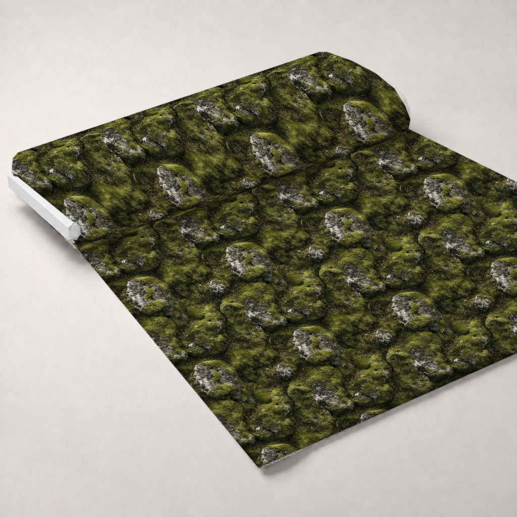 Moss Textures Pattern 5 Fleece Fabric — fleece fabric unrolled bolt preview (mv-fleece-v1:bolt)