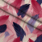 Multi Feathers Pattern 1 Fleece Fabric — fleece fabric folded close-up preview (mv-fleece-v1:lying)