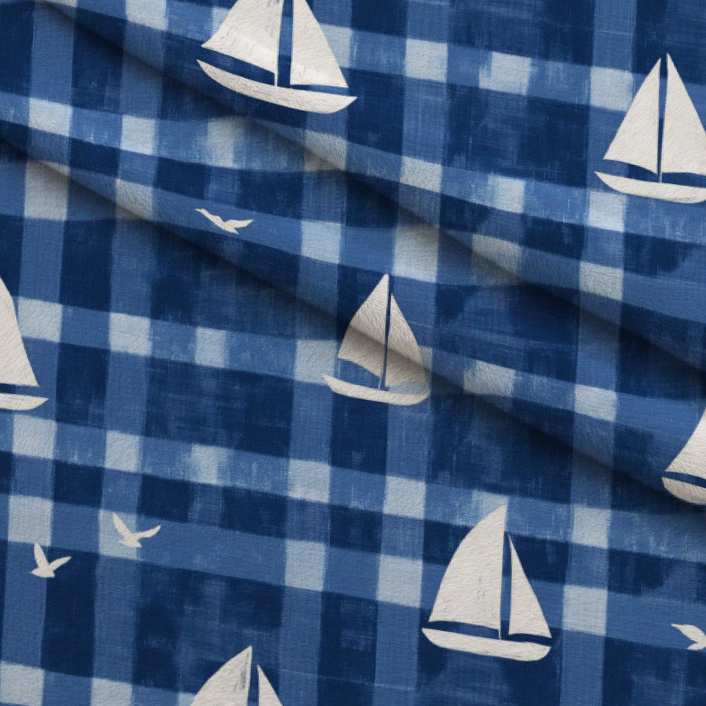 Navy Harbor Pattern 3 Fleece Fabric — fleece fabric folded close-up preview (mv-fleece-v1:lying)