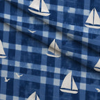 Navy Harbor Pattern 3 Fleece Fabric — fleece fabric folded close-up preview (mv-fleece-v1:lying)