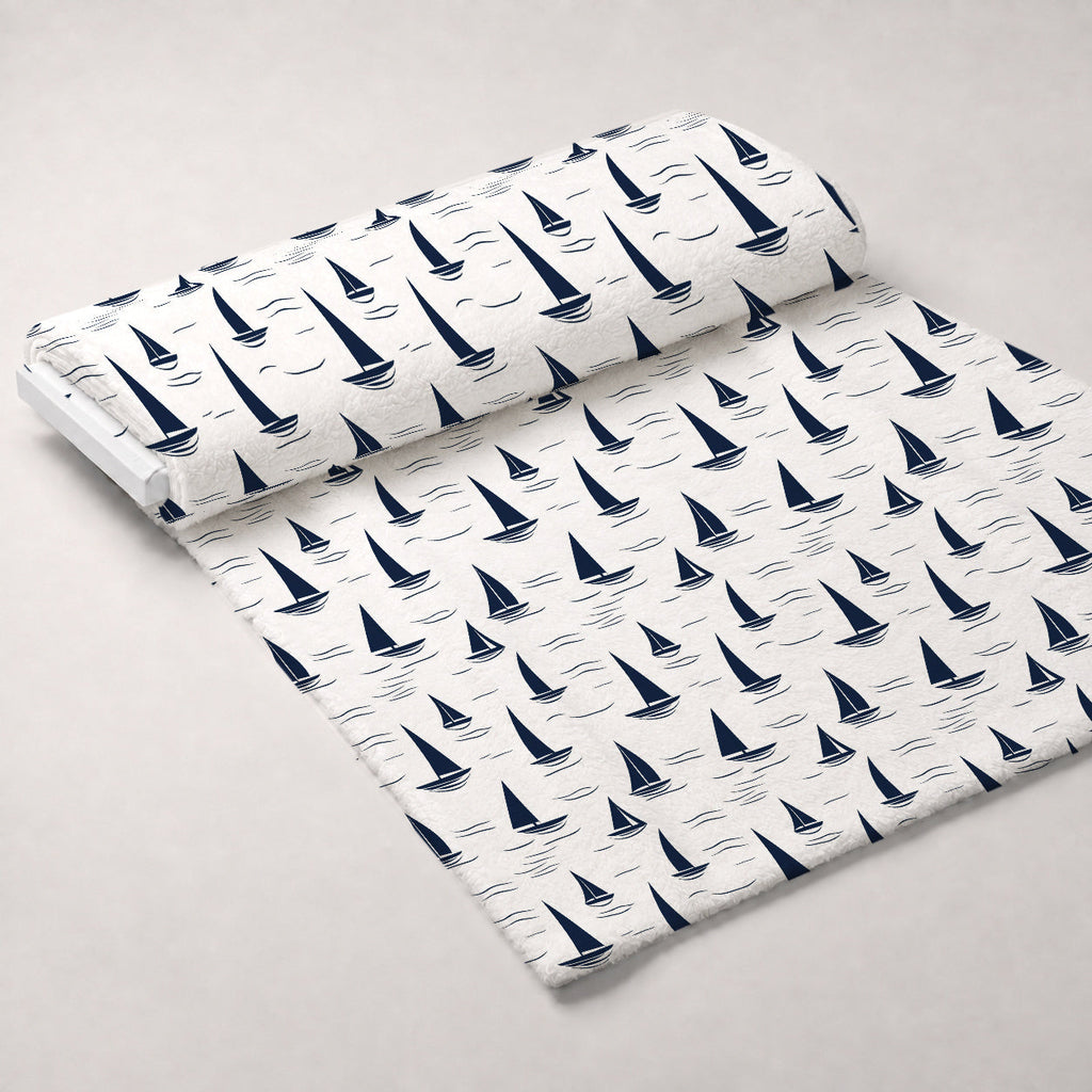 Navy Harbor Pattern 6 Fleece Fabric — fleece fabric unrolled bolt preview (mv-fleece-v1:bolt)