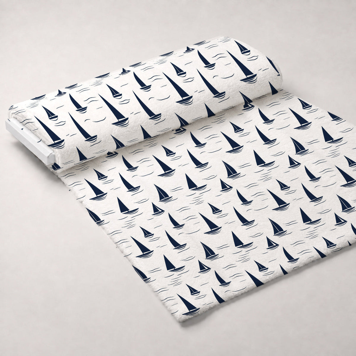 Navy Harbor Pattern 6 Fleece Fabric — fleece fabric unrolled bolt preview (mv-fleece-v1:bolt)