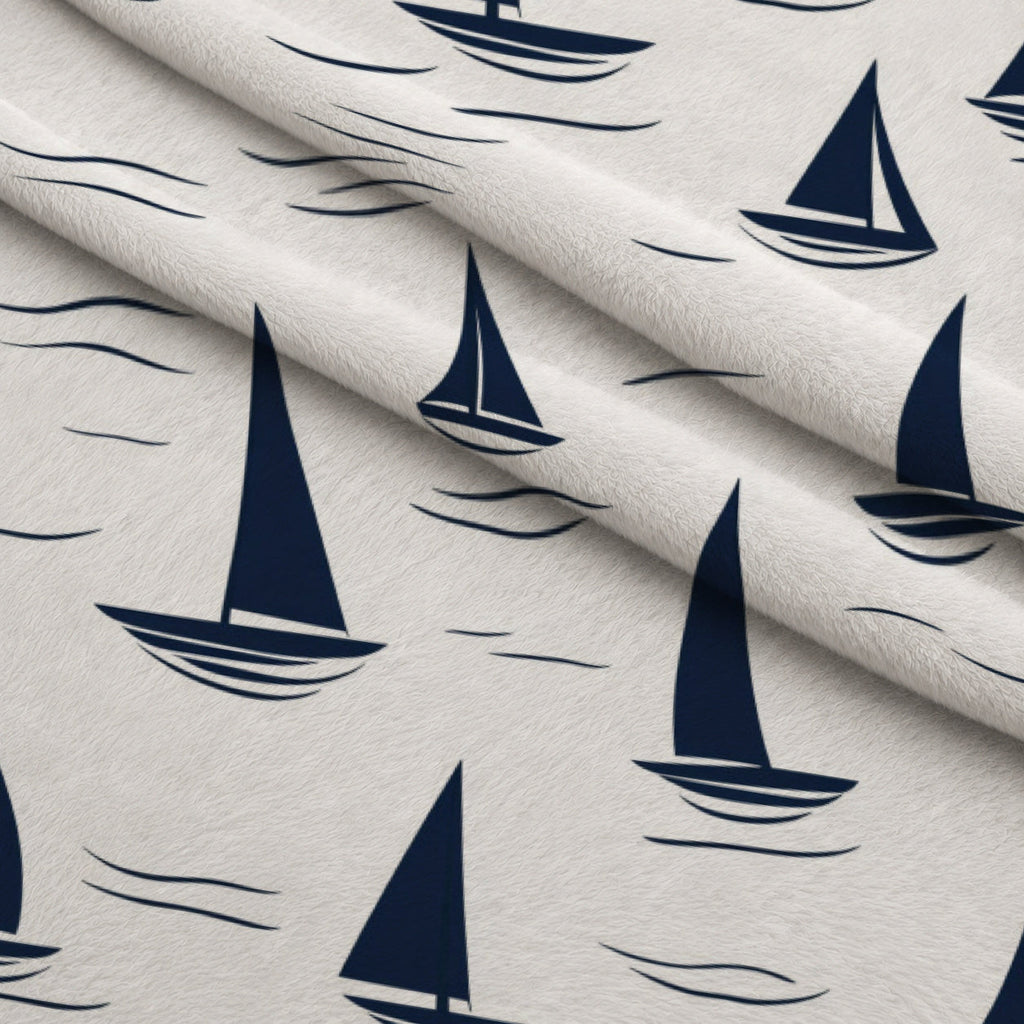 Navy Harbor Pattern 6 Fleece Fabric — fleece fabric folded close-up preview (mv-fleece-v1:lying)