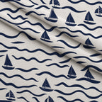 Navy Harbor Pattern 7 Fleece Fabric — fleece fabric folded close-up preview (mv-fleece-v1:lying)