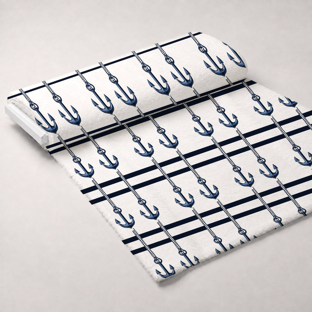 Navy Harbor Pattern 9 Fleece Fabric — fleece fabric unrolled bolt preview (mv-fleece-v1:bolt)