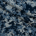 Navy Pixel Pattern 1 Fleece Fabric — fleece fabric folded close-up preview (mv-fleece-v1:lying)