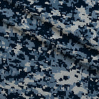 Navy Pixel Pattern 2 Fleece Fabric — fleece fabric folded close-up preview (mv-fleece-v1:lying)