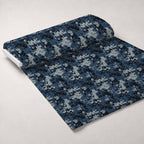 Navy Pixel Pattern 3 Fleece Fabric — fleece fabric unrolled bolt preview (mv-fleece-v1:bolt)