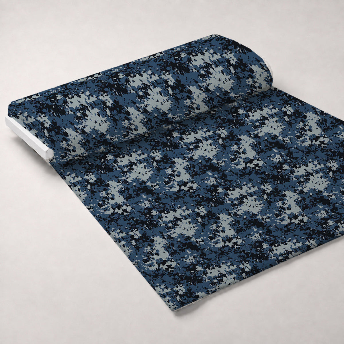 Navy Pixel Pattern 3 Fleece Fabric — fleece fabric unrolled bolt preview (mv-fleece-v1:bolt)