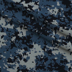 Navy Pixel Pattern 3 Fleece Fabric — fleece fabric folded close-up preview (mv-fleece-v1:lying)