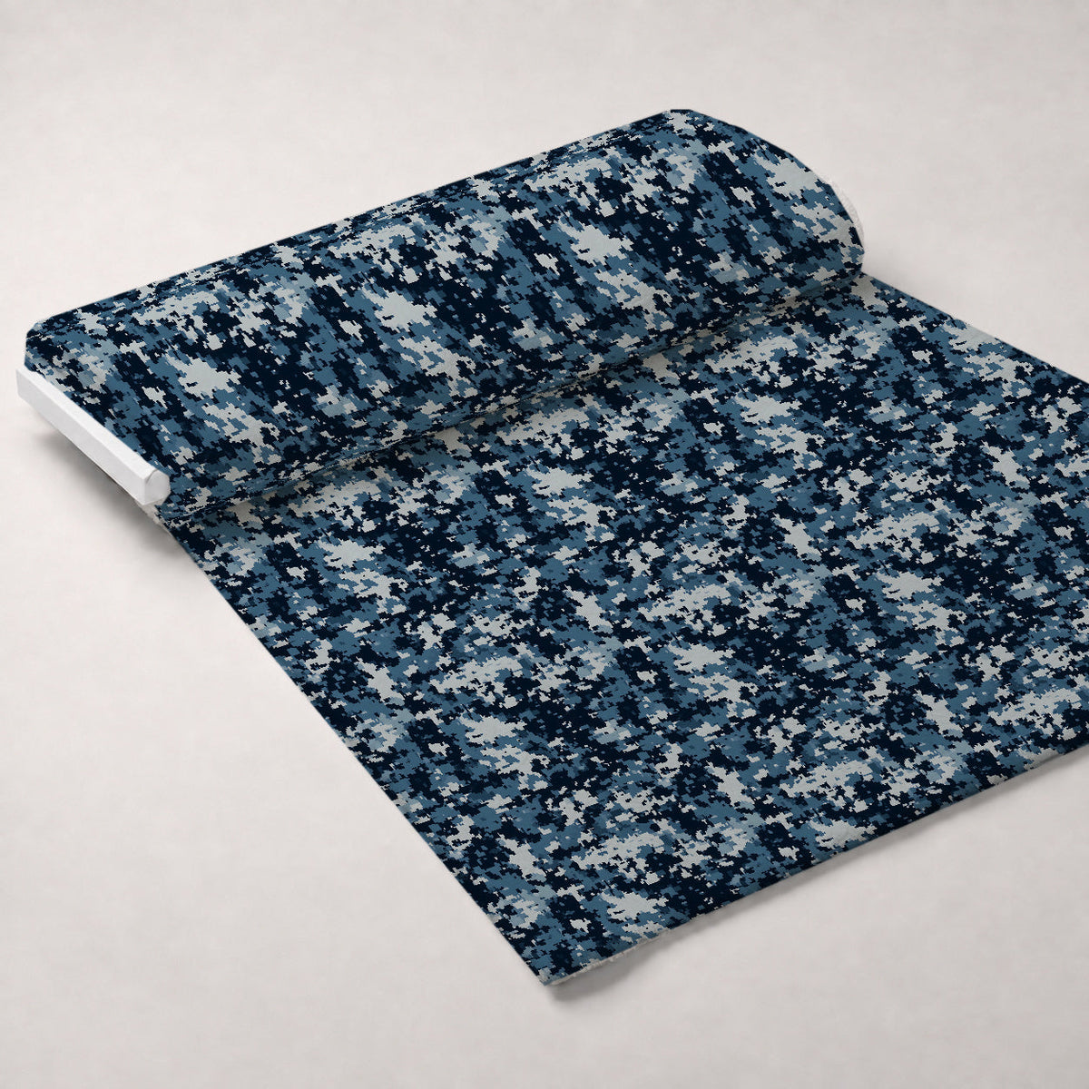 Navy Pixel Pattern 5 Fleece Fabric — fleece fabric unrolled bolt preview (mv-fleece-v1:bolt)
