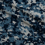 Navy Pixel Pattern 5 Fleece Fabric — fleece fabric folded close-up preview (mv-fleece-v1:lying)