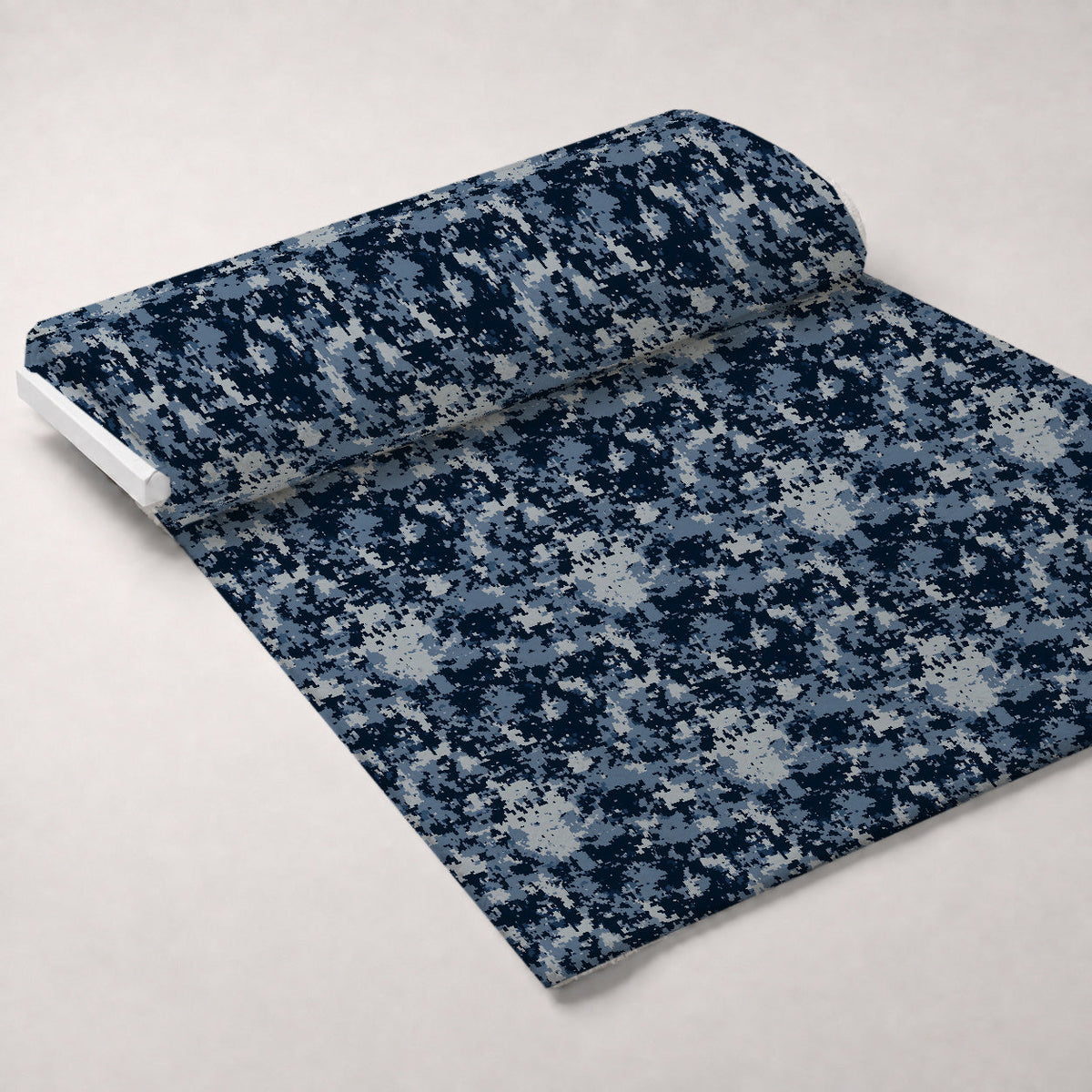 Navy Pixel Pattern 6 Fleece Fabric — fleece fabric unrolled bolt preview (mv-fleece-v1:bolt)