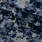 Navy Pixel Pattern 6 Fleece Fabric — fleece fabric folded close-up preview (mv-fleece-v1:lying)