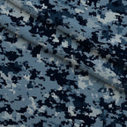 Navy Pixel Pattern 7 Fleece Fabric — fleece fabric folded close-up preview (mv-fleece-v1:lying)
