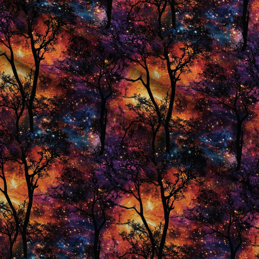 Nebula Forest Pattern 12 Fleece Fabric — fleece fabric folded close-up preview (mv-fleece-v1:lying)