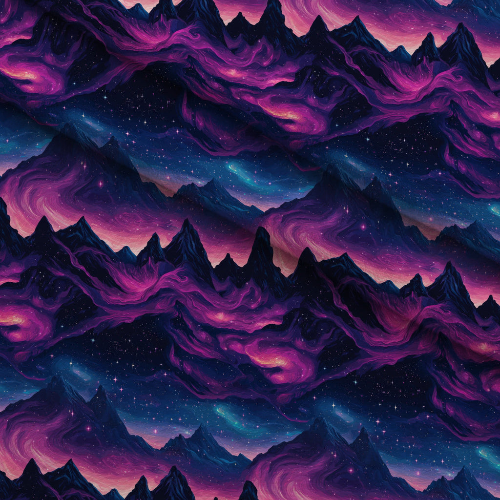 Nebula Forest Pattern 8 Fleece Fabric — fleece fabric folded close-up preview (mv-fleece-v1:lying)