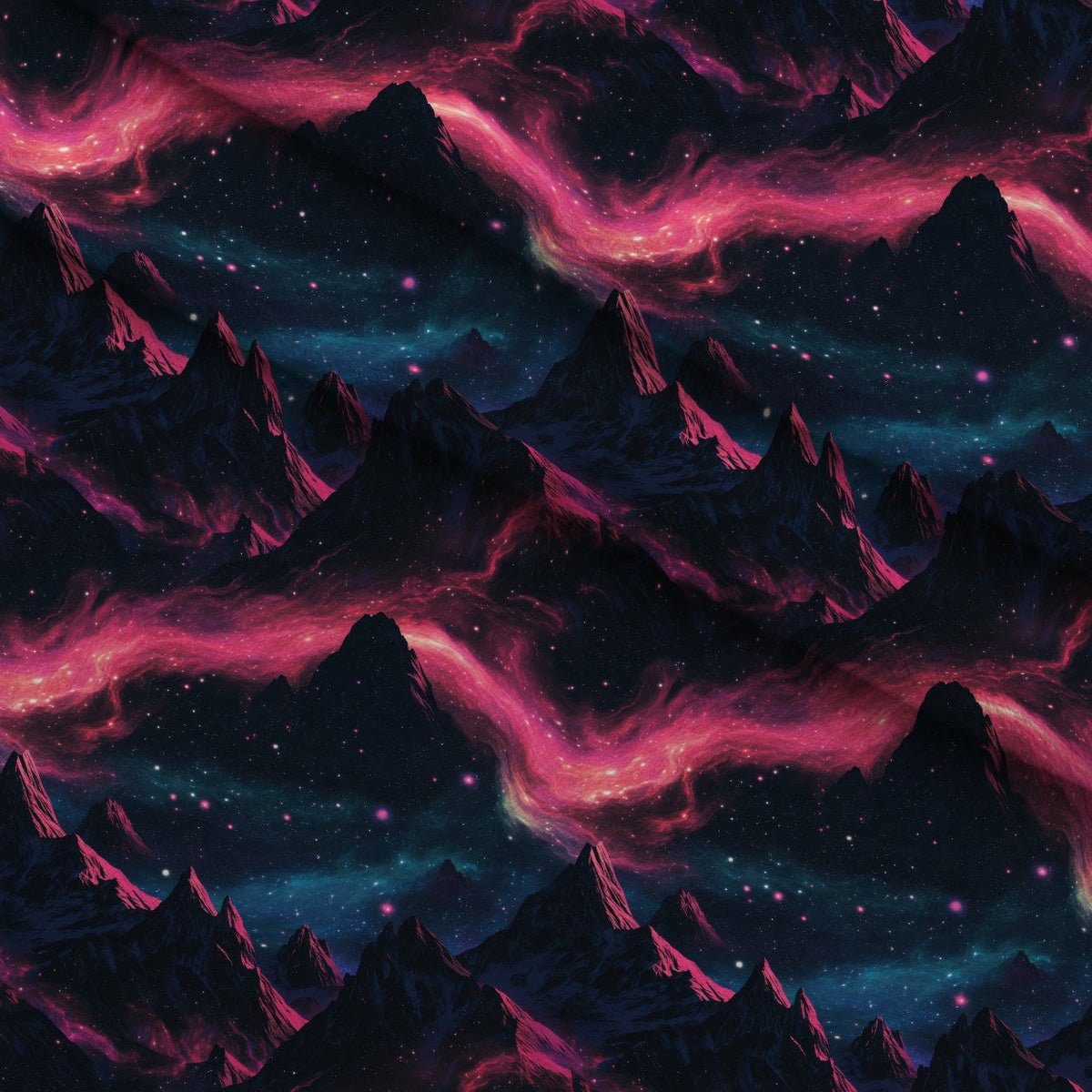 Nebula Forest Pattern 9 Fleece Fabric — fleece fabric folded close-up preview (mv-fleece-v1:lying)