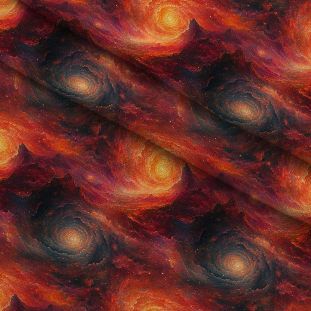Nebula Horizon Pattern 10 Fleece Fabric — fleece fabric folded close-up preview (mv-fleece-v1:lying)