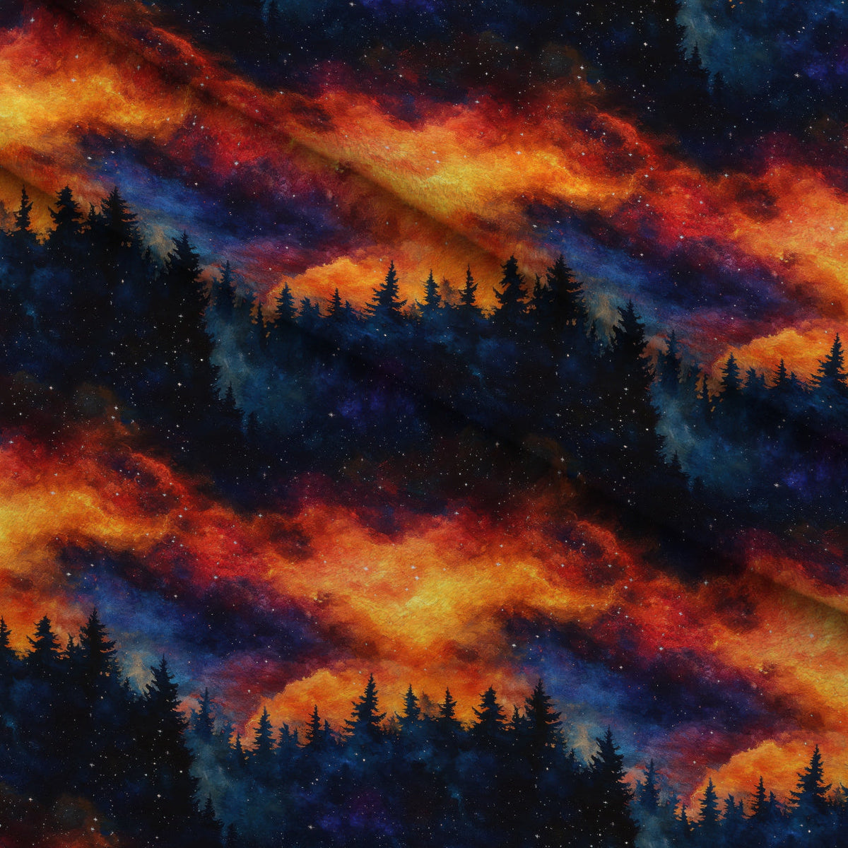 Nebula Horizon Pattern 17 Fleece Fabric — fleece fabric folded close-up preview (mv-fleece-v1:lying)