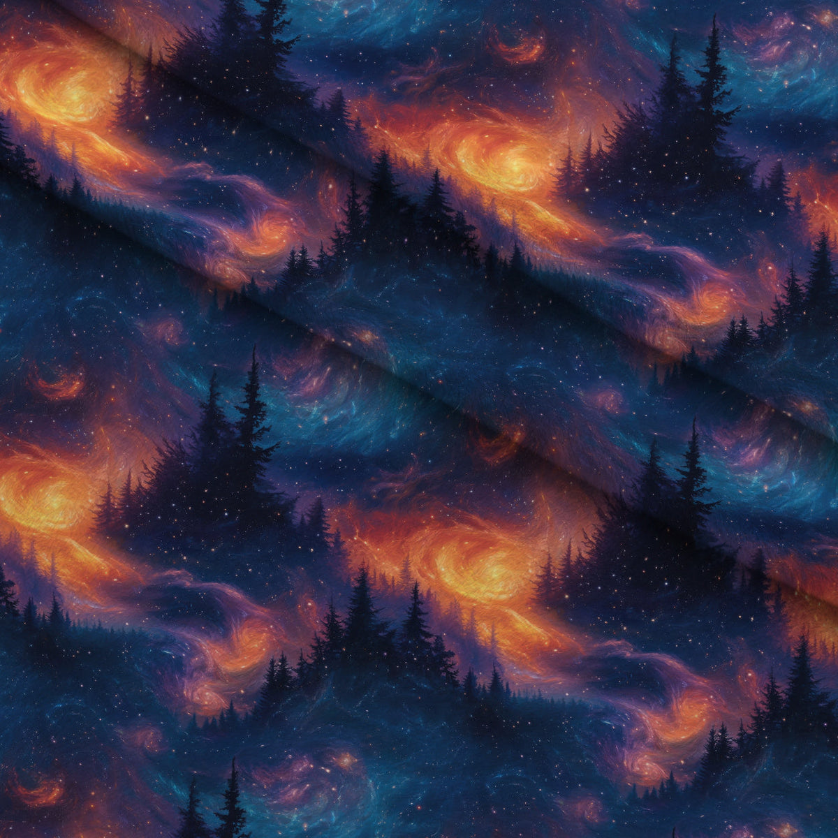 Nebula Horizon Pattern 18 Fleece Fabric — fleece fabric folded close-up preview (mv-fleece-v1:lying)