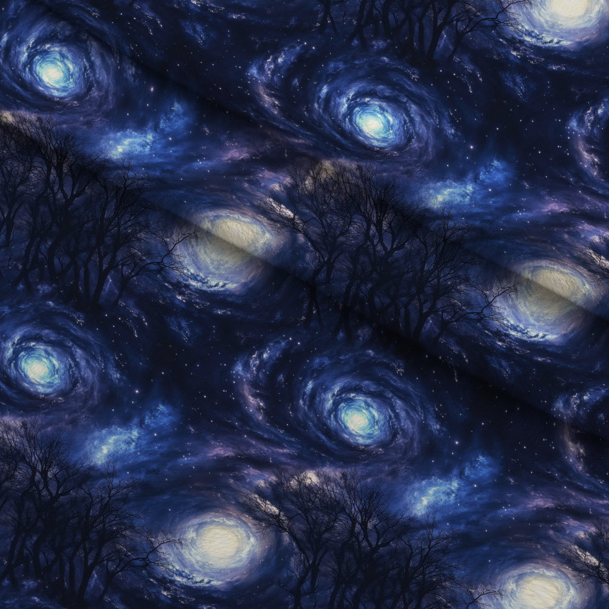 Nebula Horizon Pattern 2 Fleece Fabric — fleece fabric folded close-up preview (mv-fleece-v1:lying)