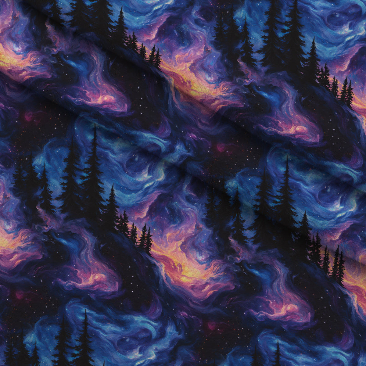 Nebula Horizon Pattern 5 Fleece Fabric — fleece fabric folded close-up preview (mv-fleece-v1:lying)
