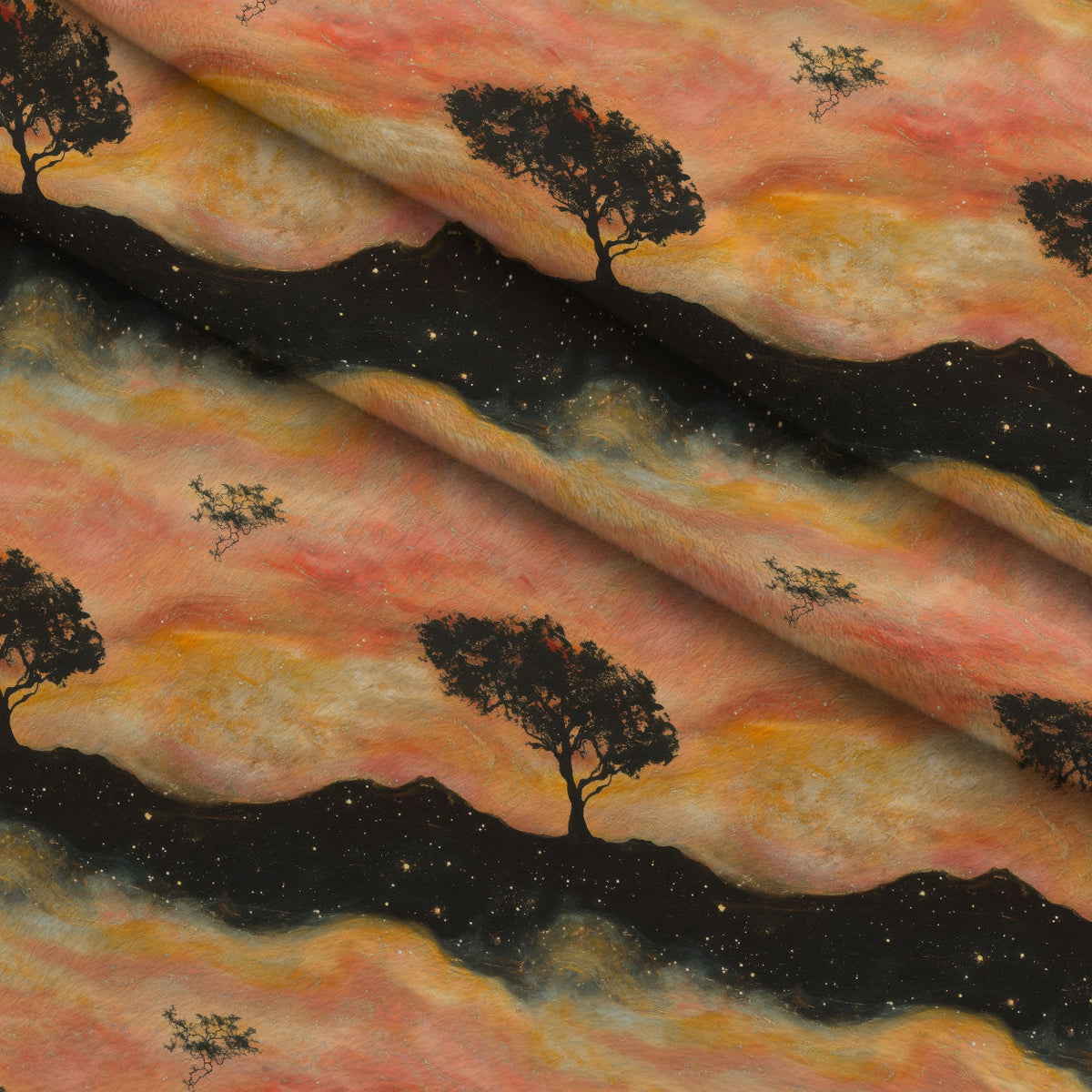 Nebula Horizon Pattern 8 Fleece Fabric — fleece fabric folded close-up preview (mv-fleece-v1:lying)