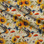 Nectar Garden Pattern 1 Fleece Fabric — fleece fabric folded close-up preview (mv-fleece-v1:lying)