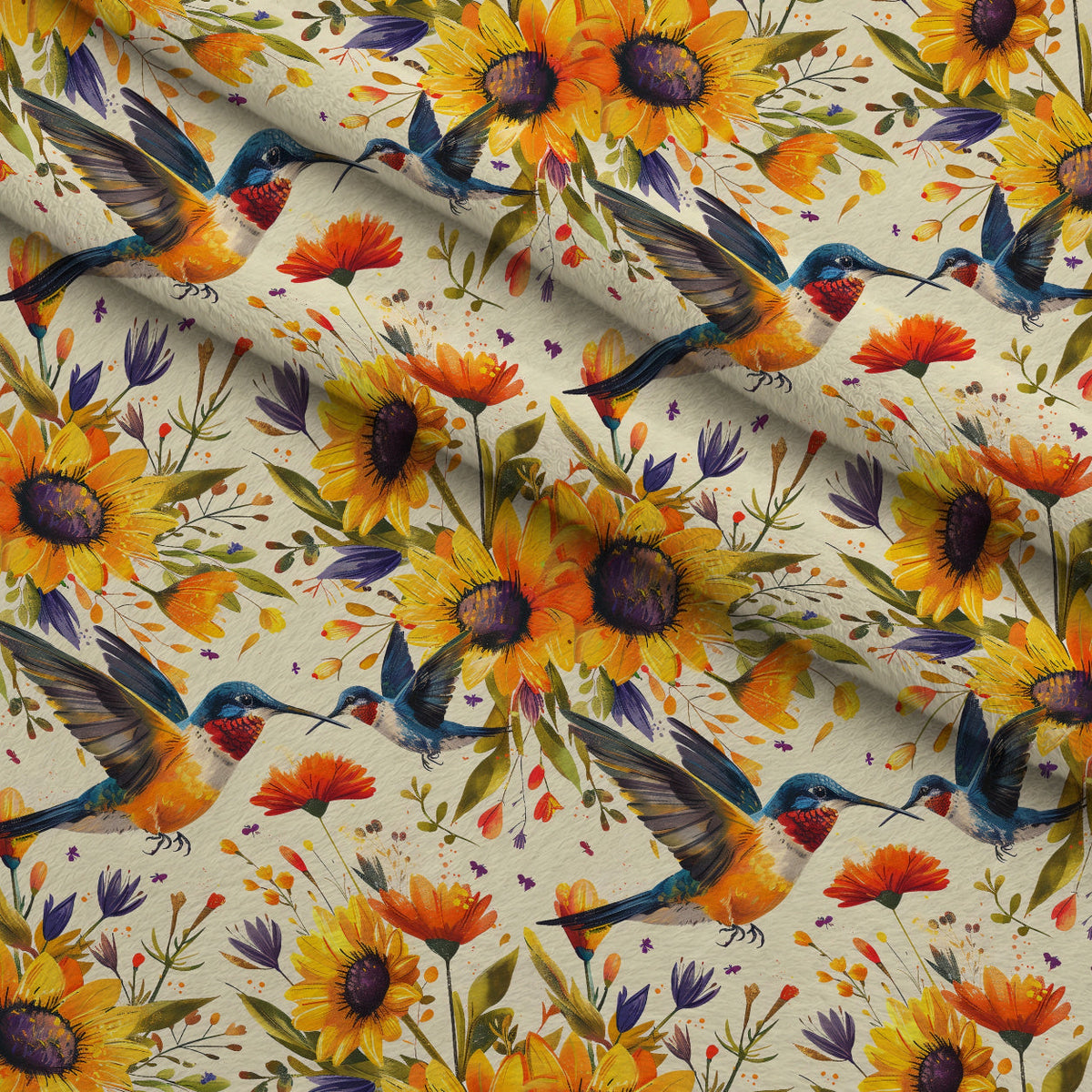Nectar Garden Pattern 1 Fleece Fabric — fleece fabric folded close-up preview (mv-fleece-v1:lying)