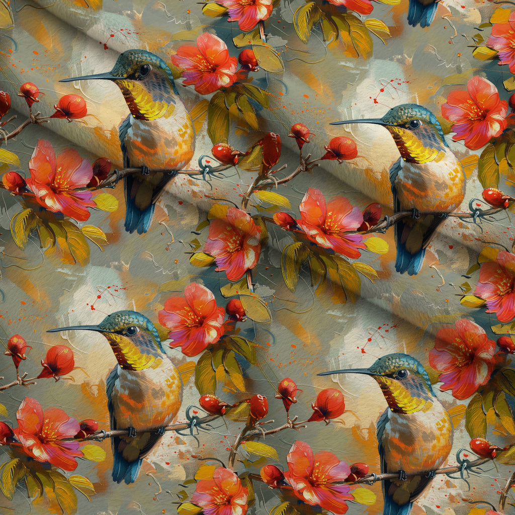 Nectar Garden Pattern 10 Fleece Fabric — fleece fabric folded close-up preview (mv-fleece-v1:lying)