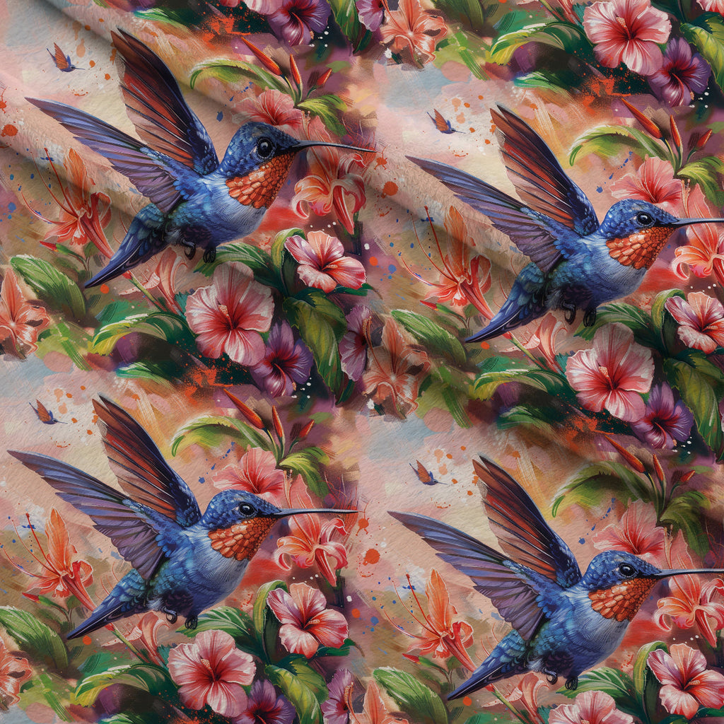 Nectar Garden Pattern 13 Fleece Fabric — fleece fabric folded close-up preview (mv-fleece-v1:lying)
