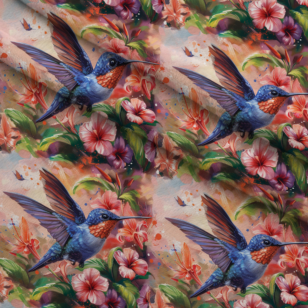 Nectar Garden Pattern 13 Fleece Fabric — fleece fabric folded close-up preview (mv-fleece-v1:lying)