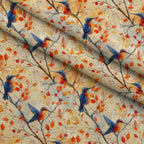 Nectar Garden Pattern 3 Fleece Fabric — fleece fabric folded close-up preview (mv-fleece-v1:lying)