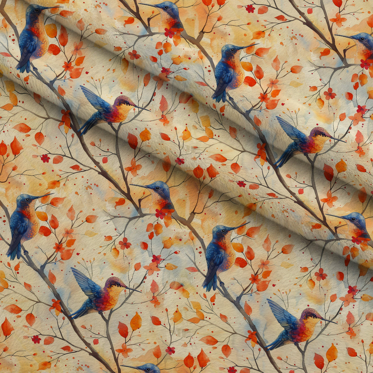 Nectar Garden Pattern 3 Fleece Fabric — fleece fabric folded close-up preview (mv-fleece-v1:lying)
