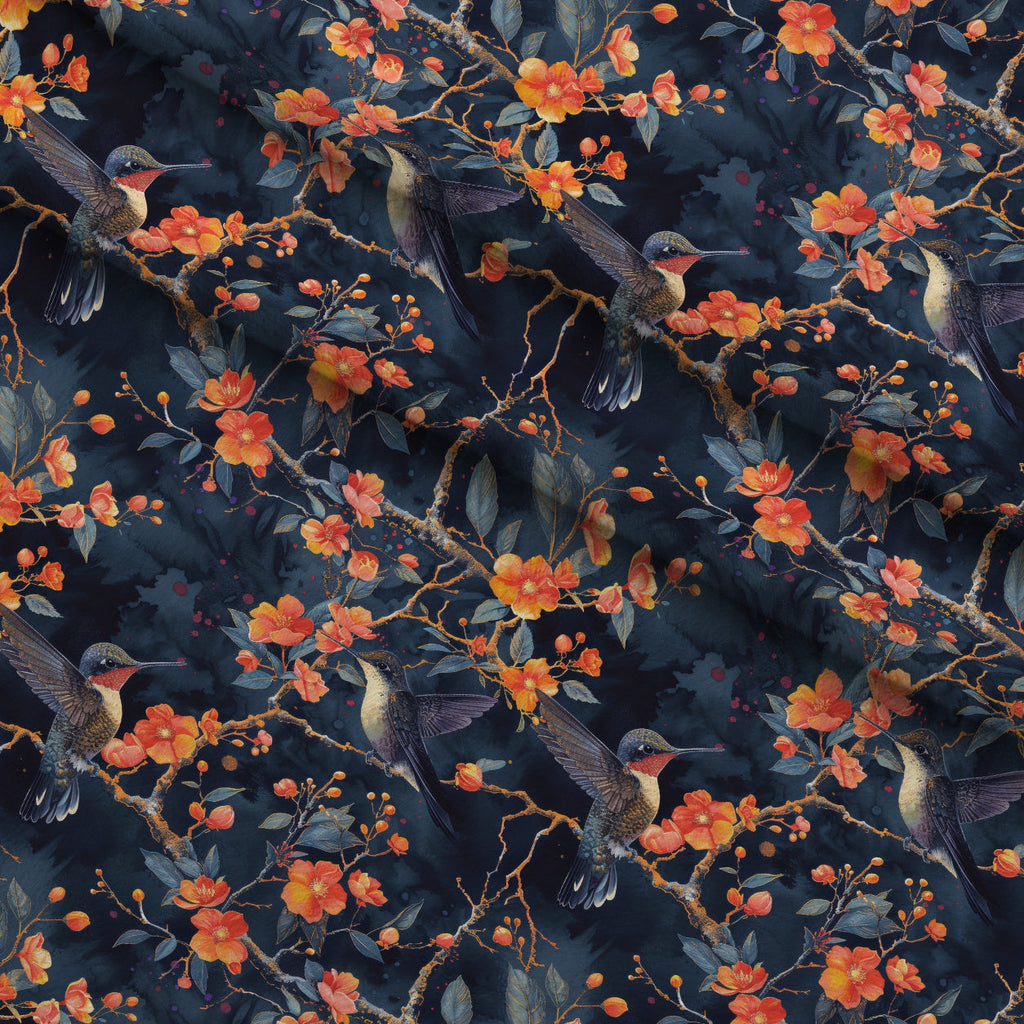 Nectar Garden Pattern 5 Fleece Fabric — fleece fabric folded close-up preview (mv-fleece-v1:lying)