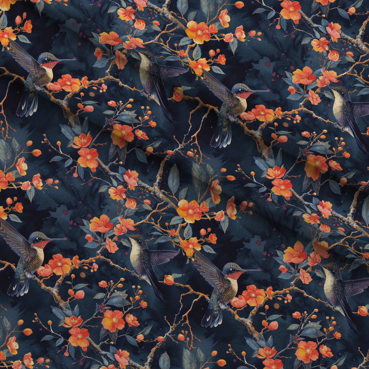 Nectar Garden Pattern 5 Fleece Fabric — fleece fabric folded close-up preview (mv-fleece-v1:lying)