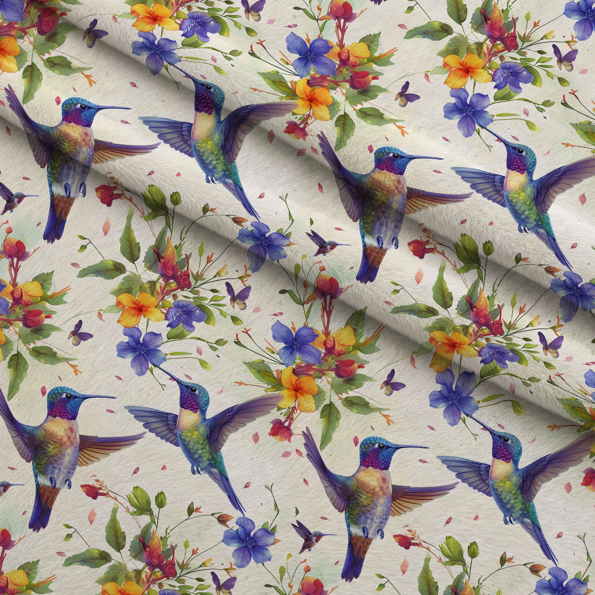 Nectar Garden Pattern 7 Fleece Fabric — fleece fabric folded close-up preview (mv-fleece-v1:lying)