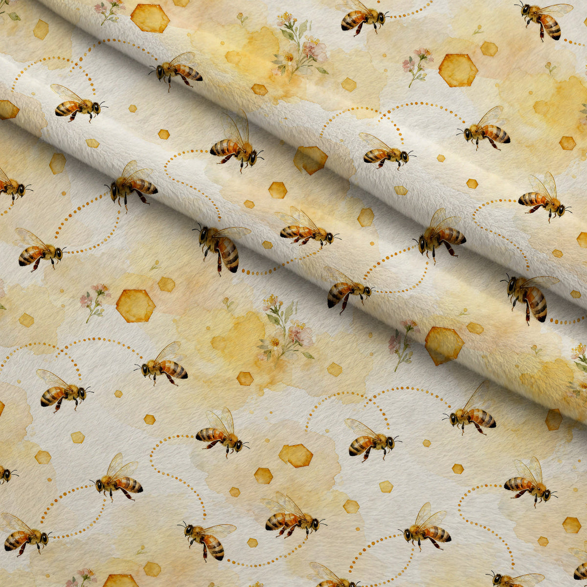 Nectar Meadow Pattern 12 Fleece Fabric — fleece fabric folded close-up preview (mv-fleece-v1:lying)
