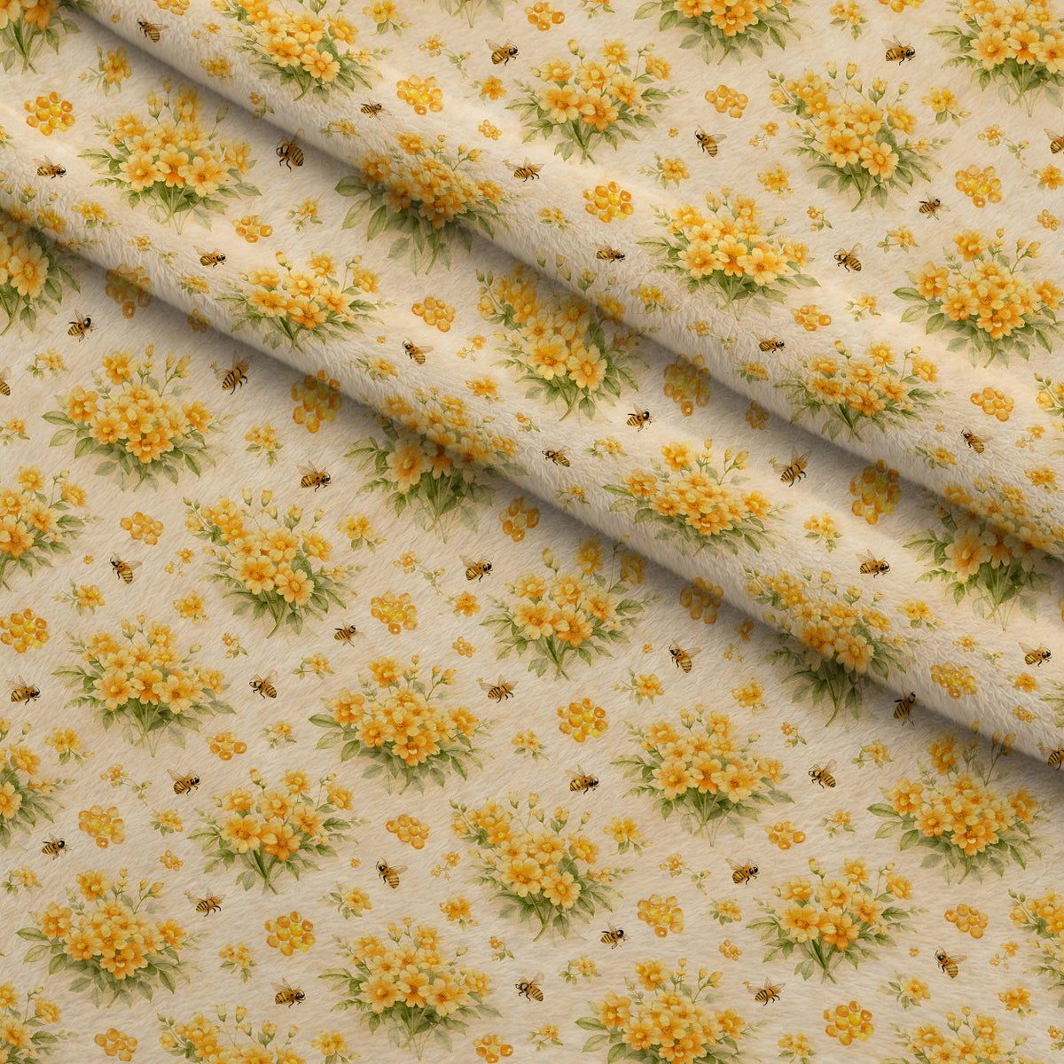 Nectar Meadow Pattern 15 Fleece Fabric — fleece fabric folded close-up preview (mv-fleece-v1:lying)