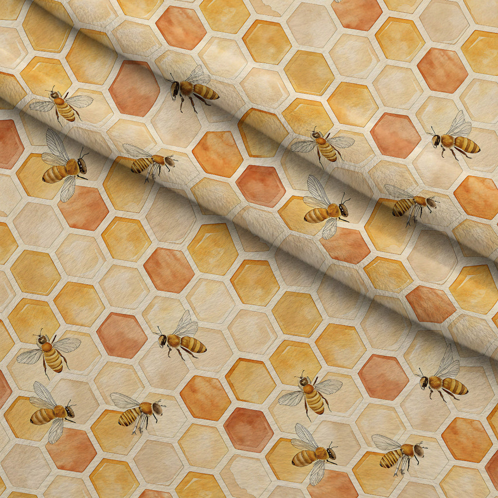 Nectar Meadow Pattern 2 Fleece Fabric — fleece fabric folded close-up preview (mv-fleece-v1:lying)