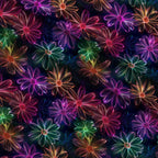 Neon Daisy Pattern 1 Fleece Fabric — fleece fabric folded close-up preview (mv-fleece-v1:lying)
