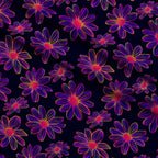 Neon Daisy Pattern 13 Fleece Fabric — fleece fabric folded close-up preview (mv-fleece-v1:lying)