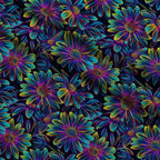 Neon Daisy Pattern 14 Fleece Fabric — fleece fabric folded close-up preview (mv-fleece-v1:lying)