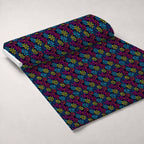Neon Daisy Pattern 16 Fleece Fabric — fleece fabric unrolled bolt preview (mv-fleece-v1:bolt)