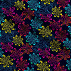 Neon Daisy Pattern 16 Fleece Fabric — fleece fabric folded close-up preview (mv-fleece-v1:lying)