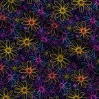 Neon Daisy Pattern 19 Fleece Fabric — fleece fabric folded close-up preview (mv-fleece-v1:lying)