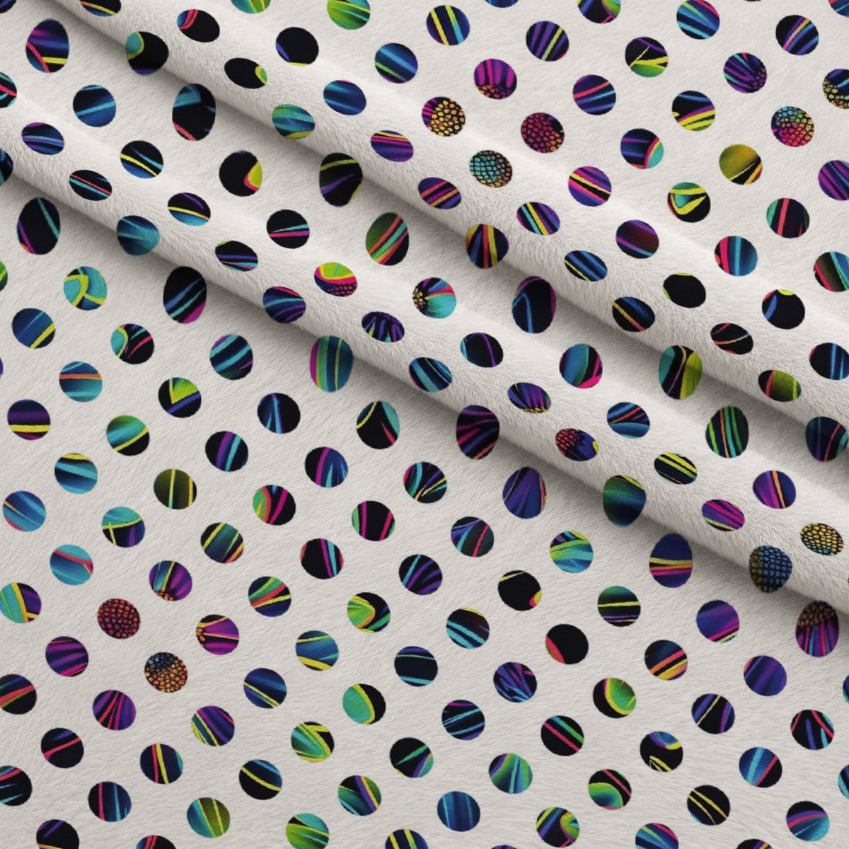 Neon Daisy Pattern 21 Fleece Fabric — fleece fabric folded close-up preview (mv-fleece-v1:lying)