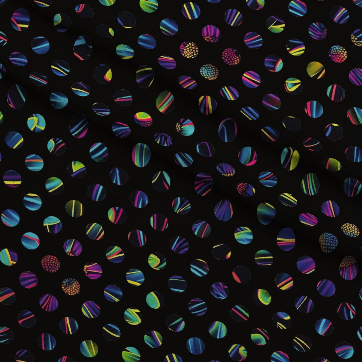 Neon Daisy Pattern 22 Fleece Fabric — fleece fabric folded close-up preview (mv-fleece-v1:lying)