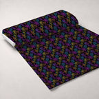 Neon Daisy Pattern 3 Fleece Fabric — fleece fabric unrolled bolt preview (mv-fleece-v1:bolt)